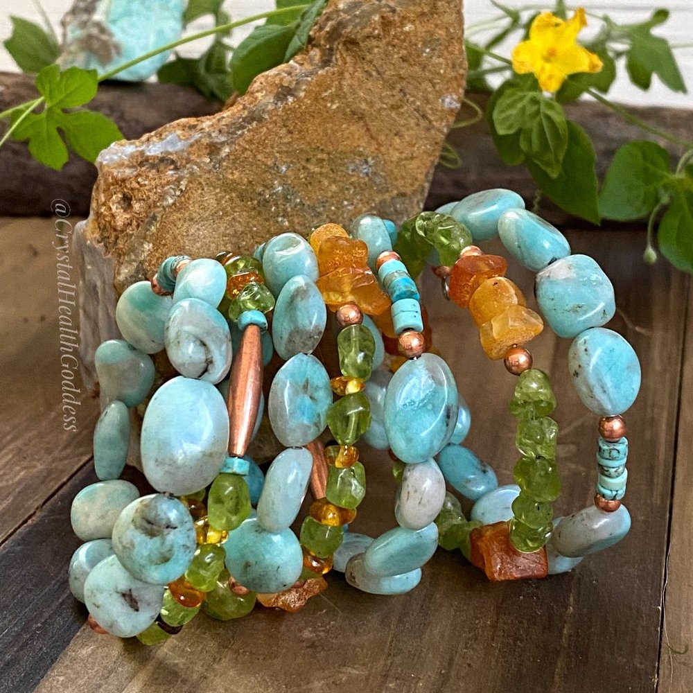 Baltic Amber Blue Ocean Bracelet
